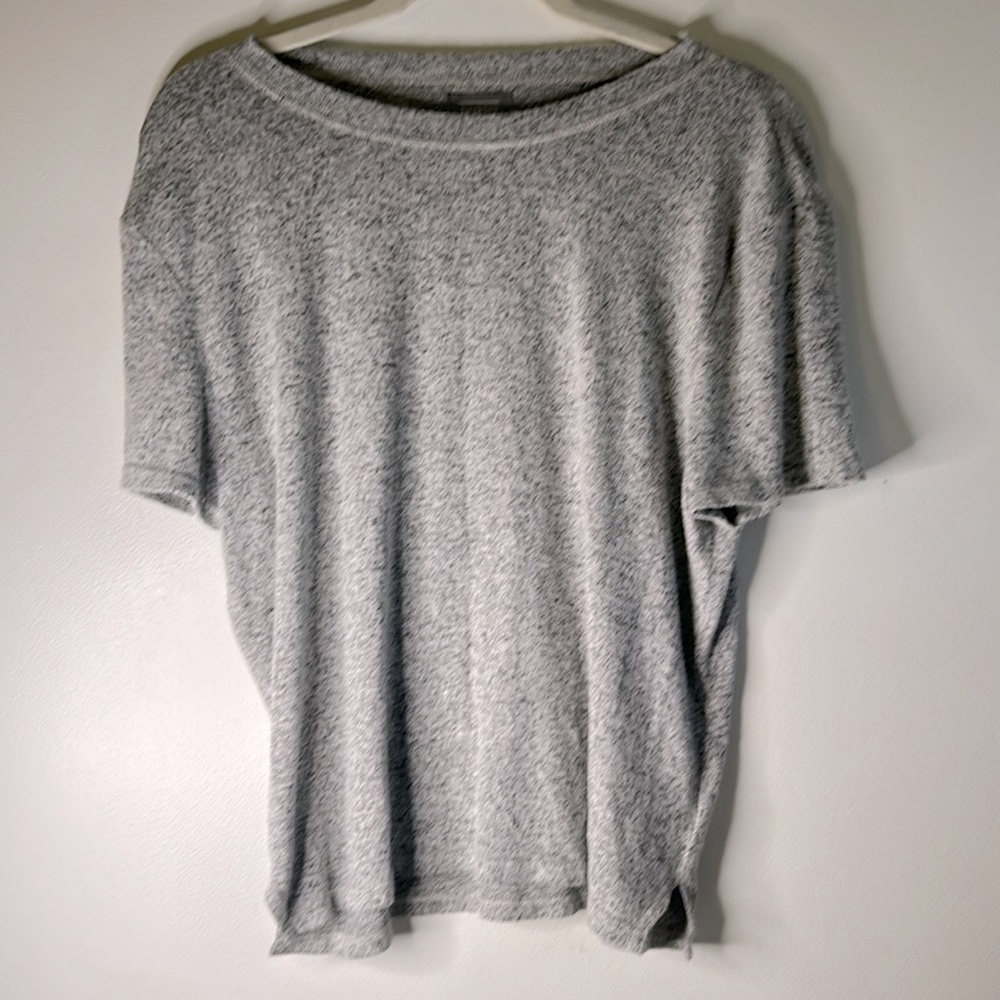 berkley Jensen gray sleepwear top size large short sleeves soft cozy loungewear